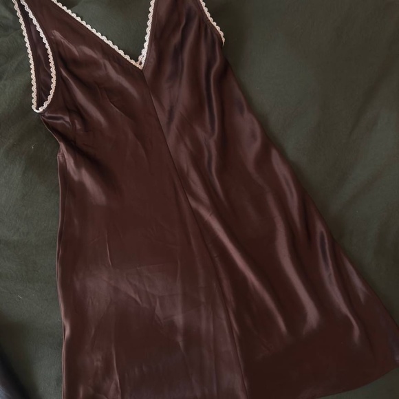 Reformation Chocolate  Keaton Silk Dress - Picture 9 of 9